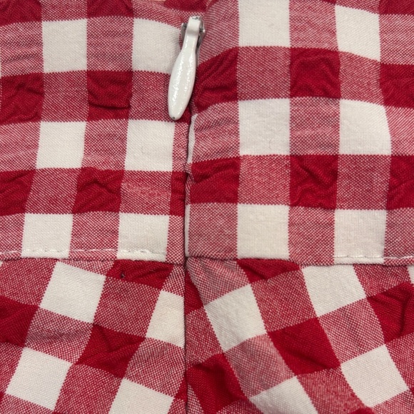 ZARA Gingham Pleated Skort  Red & White Check Size S - Picture 8 of 11